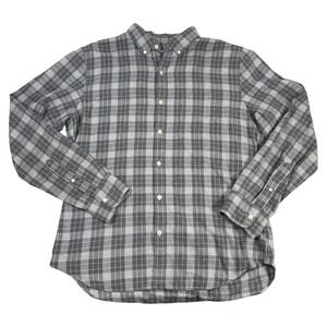 Bonobos Slim Fit Plaid Flannel Shirt Mens Large Gray Cotton Button Down V Soft